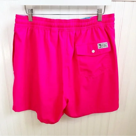 Polo Ralph Lauren Traveler Bright Pink Swim Trunks Swim Shorts Men’s XL - Picture 3 of 8